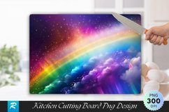 Rainbow Background Cutting Board Sublimation Design Product Image 1