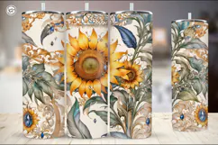 4 SEAMLESS Sunflower Tumbler Wrap Sublimation, 20 oz Product Image 3