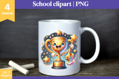 Back to School clipart, Iridescent Kawaii School Mascot Product Image 2