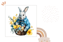 Easter Basket Pillow, Cartoon Easter Bunny Pillow Template Product Image 2