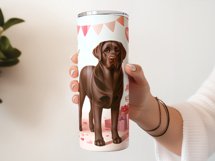 Valentine Chocolate Lab Tumbler Wrap|Pink Valentine Tumbler Product Image 2