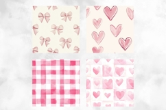 Valentine Seamless Patterns 10 JPG Watercolor Graphics Product Image 3