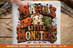 Mama's Little Monsters PNG, Cute Halloween Sublimation Product Image 1