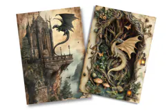 Mystical Dragon Junk Journal Pages Product Image 2