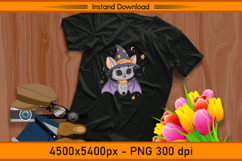 Cute Halloween Bat Witch Sublimation Design PNG Product Image 2