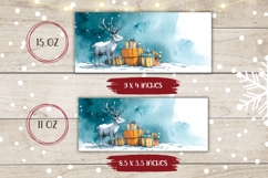 Watercolor Christmas Deer Mug Wrap, Christmas Animals Mug Product Image 2