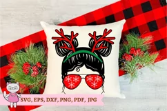 Christmas Kid Life with deer horns red Sunglasses with Product Image 3