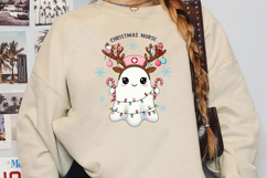 Cute Nurse Reindeer Sublimation, Christmas Png Product Image 2