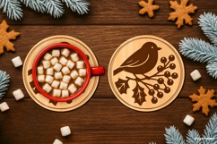 Winter Coffee Coasters SVG Bundle | Drink Coaster | SVG Product Image 2