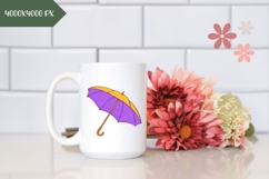 Hand Drawn Fall Illustration, Colorful Umbrella PNG Product Image 2