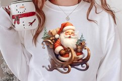 Watercolor Santa Claus Sublimation Clipart, Santa PNG Product Image 2