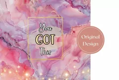 Pink Marble Tumbler Wrap Design, You Got This Tumbler PNG Product Image 2