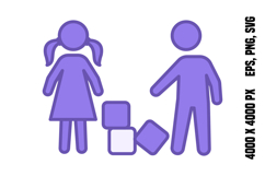 Colored Children Icons Product Image 1