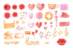 Watercolor Valentine's day Clipart, Love Clipart Product Image 3