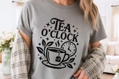 Tea O' Clock Svg, Tea Lover Svg, Tea Time Svg, Tea Cup Svg. Product Image 3
