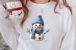 Christmas Snowman Peeking Clipart PNG Product Image 2