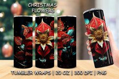 Christmas Poinsettia Sublimation Tumbler | 3d Tumbler Wrap Product Image 1