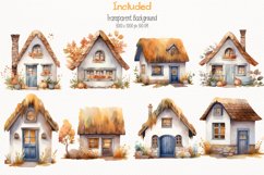 Cozy Fall Cottage Watercolor 26 Cliparts Collection Product Image 4