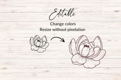 Hand Drawn Peony Flower SVG Product Image 2