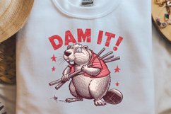 Vintage Funny Sarcastic Animal Dam It! PNG Product Image 1
