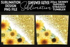 Glitter Sunflower Gold 20oz Skinny Tumbler Product Image 2