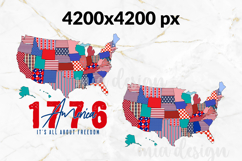 All About Freedom PNG, 1776 USA Map Patriotic Sublimation Product Image 2