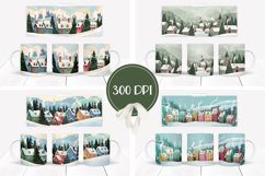 Christmas Village Mug Design, Christmas House Mug Template Product Image 2