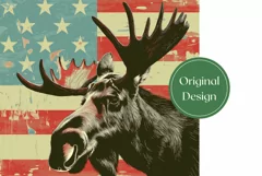 Moose Tumbler Design, USA Flag Tumbler Sublimation Design Product Image 2