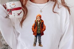 Funny Christmas Boy At Home Clipart Sublimation Product Image 2