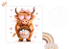 Funny Easter Cow Pillowcase, Easter Pillow Design Product Image 2