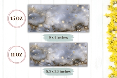 White Marble Mug Wrap, Glitter Mug Template, Stars Mug PNG Product Image 2