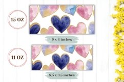 Blue Hearts Mug Design, Glitter Love Hearts Mug Wrap Product Image 2