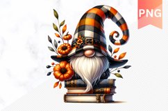 Halloween Gnome Books Sublimation - Halloween Clipart PNG Product Image 1