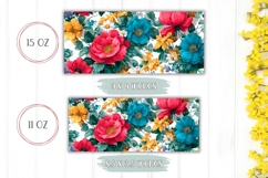 Cute Floral Mug Wrap Design, Flowers Mug Sublimation Product Image 2