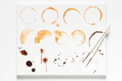 Watercolor coffee stains and splashes, Cup rings clipart Product Image 2