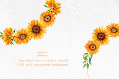 Sunflower wreath, Watercolor Sunflower Wreath png Product Image 3