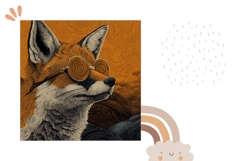 Cartoon Fox Pillow Template, Animals Pillow Sublimation Product Image 2