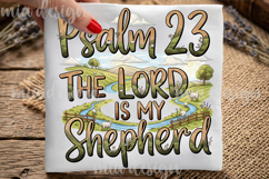 Psalm 23 The Lord Is My Shepherd PNG, Christian Sublimation Product Image 1