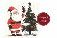 Christmas Tree Tumbler Wrap, Santa Claus Tumbler Template Product Image 2