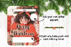 Printable Christmas Money Card Design, Kawaii Money Card Product Image 2