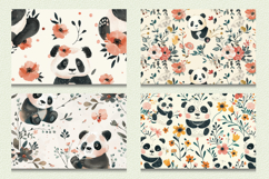 Floral Baby Panda Cutting Boards sublimation Design Product Image 2