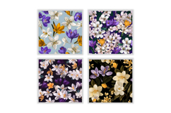 Jasmine &amp; Crocus Flower Digital Paper | Flower Pattern Product Image 2
