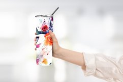 Deer Surrounded By Flowers Watercolor Tumbler Warp Design Product Image 2