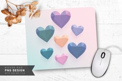 Geometric Pastel Hearts Mouse Pad PNG Design Product Image 1