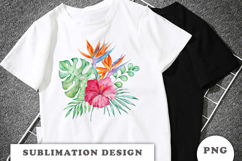 Watercolor Tropical Flowers Bouquet png Product Image 2