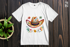 Floral Mexican Sombrero Hat Clipart Sublimation PNG Product Image 2
