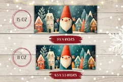 Cartoon Christmas Gnome Mug, Christmas Town Mug Wrap Product Image 2