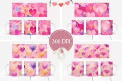 Colorful Love Hearts Mug Designs, Love Mug Sublimation Product Image 2