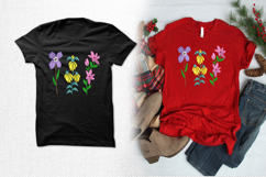 Colorful Trio Wildflower Embroidery Design Product Image 2