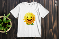 Cute Sunflower Smiling Faces Clipart Sublimation PNG Product Image 2